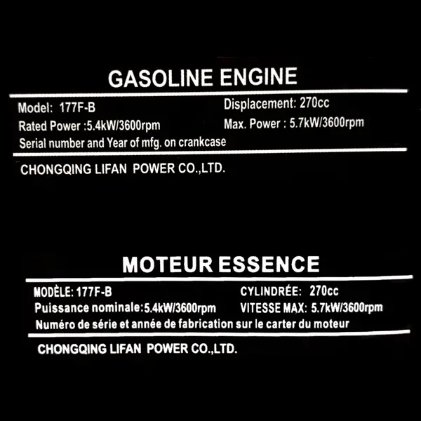 Moteur 177F-B  9HP – Lifan – M90 | iGO+