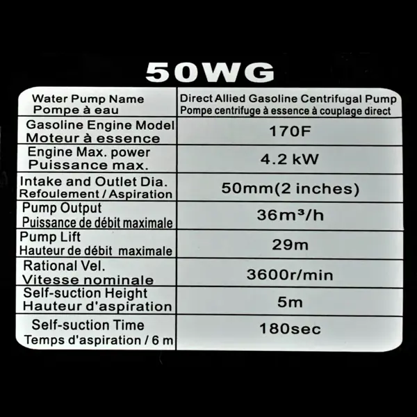 Pompe à Déchets 50WG  7.0HP 2'' – Lifan – TP20 | iGO+