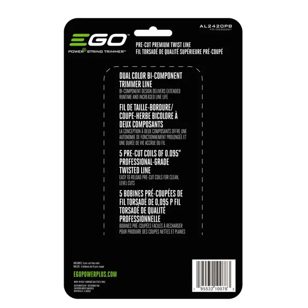 Pre-Cut Premium Trimmer Line 0.095'' (5 X 14') – EGO – AL2420PB | iGO+